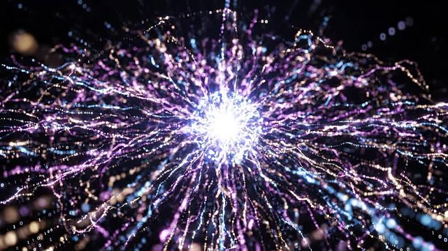 An abstract explosion of vibrant light and energy in a cosmic style.