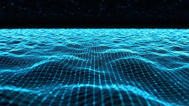 Abstract digital waves in vibrant blue, evoking a high-tech ocean.