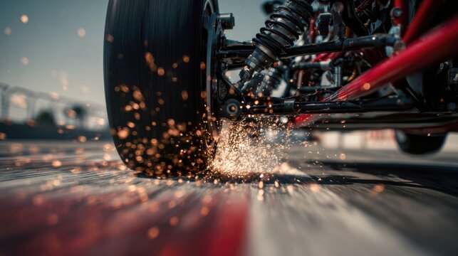 Serie cinematogr&aacute;fica de coches de competici&oacute;n, motores, neum&aacute;ticos, lluvia, chispas y asfalto mojado en escenas de velocidad, adrenalina y tecnolog&iacute;a.
