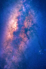 Fototapeta premium Night sky space background, Starry universe in dark blue sky, Milky way galaxy with stardust field in deep universe