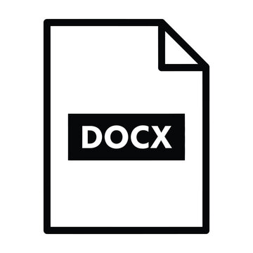 DOCX File Format Icon Representing Microsoft Word Document for Digital Office Work