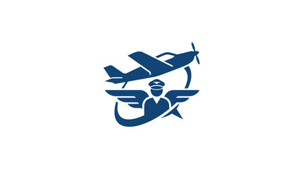 Airplane Pilot Aviation Logo Design. © Ramadan