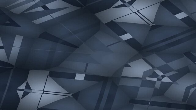 Abstract geometric composition of overlapping blue and gray shapes