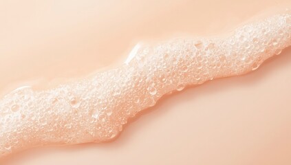 Fototapeta premium Abstract Close-Up of Aquatic Female Beauty with Wet Skin and Soap Bubbles in Red and Pink Tones