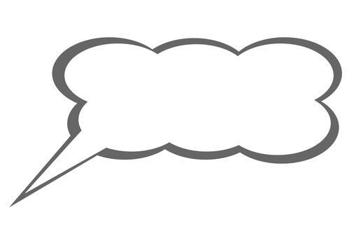 Cloud speech bubble icon comic thought chat balloon vector illustration isolated on transparent background.