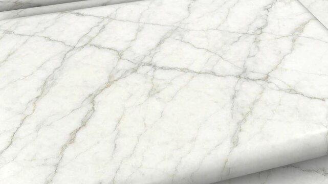 Smooth Rotation of Bianco Neve Marble Tiles Revealing Crisp White Natural Stone Texture for Modern Luxury Decorative Design Backgrounds