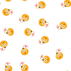 Obraz premium pattern warhead bomb character cartoon. tnt c4, shrapnel incendiary, payload nuclear warhead bomb character sign. seamless symbol vector illustration