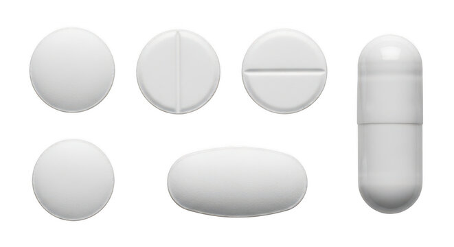 Assorted colored pills and capsules illustration