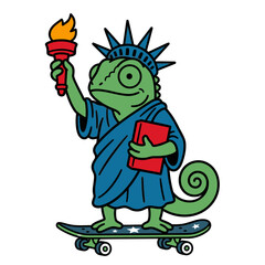 Fototapeta premium Frog wearing Statue of Liberty costume 1.