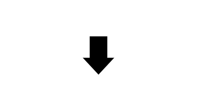Arrow pointing down for download or decrease sign. downward arrow icon. straight down arrow symbol for dark mode user interface.