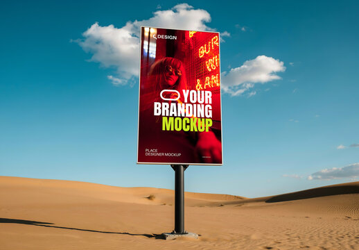 Desert Advertising Banner Mockup
