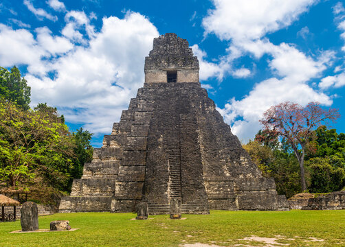 Temple of the Grand Jaguar pyramid, Tikal, Guatemala.