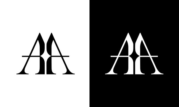 Letter AA Monogram Logo Design with Premium Luxury Serif Initials Icon