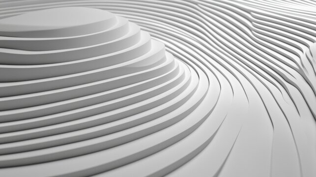 A 3D rendering of a series of concentric circles, each progressively smaller and more detailed, creating a sense of depth and perspective.