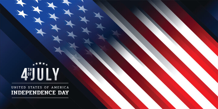 4th of july USA independence day - Abstract USA flags with diagonal stripes on dark blue background vector design