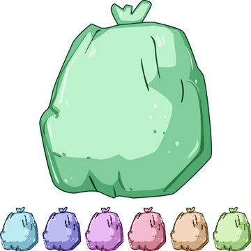 natural compostable trash bag cartoon. plantbased renewable, earthfriendly disposable, degradable plasticfree natural compostable trash bag sign colorful illustration