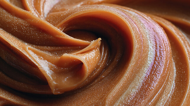 smooth swirling peanut butter texture photographed up close representing creamy natural nut spread rich flavor and healthy breakfast ingredient today closeup