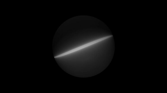Abstract white glowing energy plasma orb spinning sphere light element on black background loop