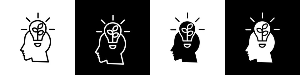 Fresh idea black and white icon design concept © okta
