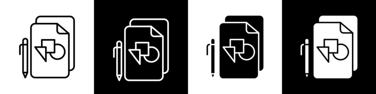 Project design black and white icon design concept