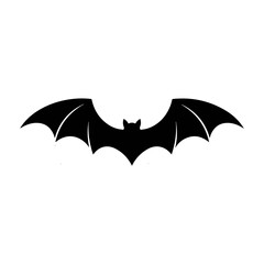 Fototapeta premium Black Bat Silhouette Flying Isolated on White Background