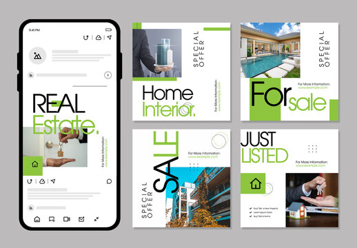 Real Estate Social Media Post Template Set