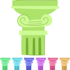 Fototapeta premium greece column ancient cartoon. rome sculpture, marble old, pedestal classic greece column ancient sign vector