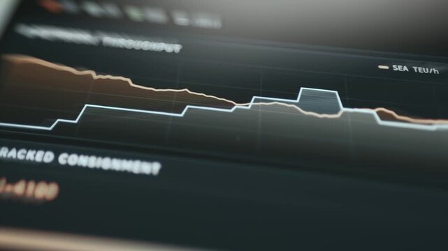 Network Throughput monitoring graph within a logistics supply chain management dashboard