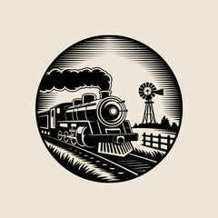 Vintage Steam Locomotive Train Engine. © Lumina
