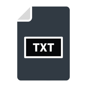 TXT file format icon for digital documents and simple plain text data storage app