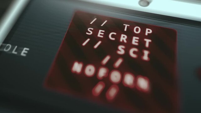 TOP SECRET label, high-level security classifications for confidential information