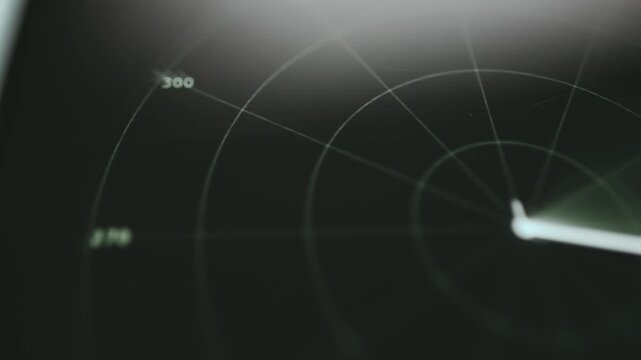 Military Tracking Radar Display with Real-Time Target Detection
