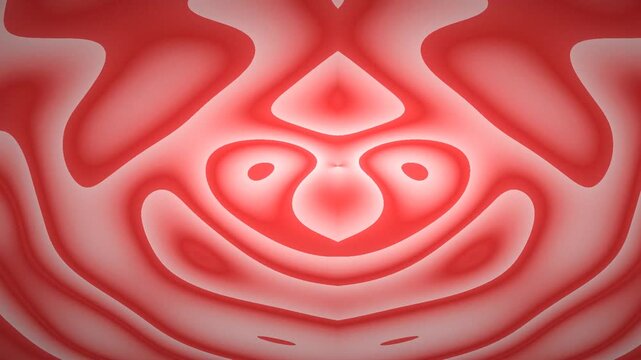 Abstract Wavy Red Panda Face Design With Flowing Concentric Lines