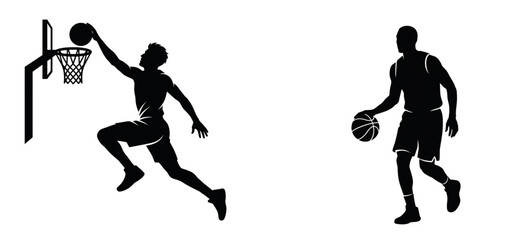 silhouette of basketball players set © ALI