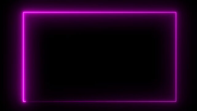Animation of glowing neon rectangles abstract background. abstract glowing purple neon rectangle border frame. tow ton rectangle picture frame concept. 4k