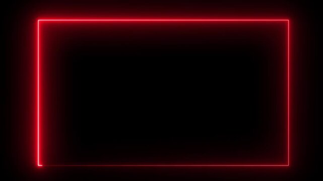 Animation of glowing neon rectangles abstract background. abstract glowing red neon rectangle border frame. tow ton rectangle picture frame concept. 4k