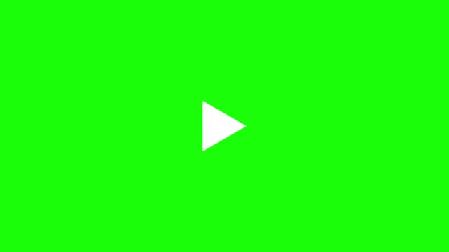 Clicking play and stop button on computer screen animation. Animation play button animation. video music play sign transparent background with white icon