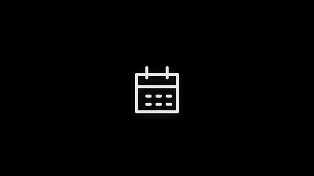 Premium calendar line icon animation with smooth reveal and seamless loop. Perfect for scheduling, planning, appointments, reminders, productivity, and business content.