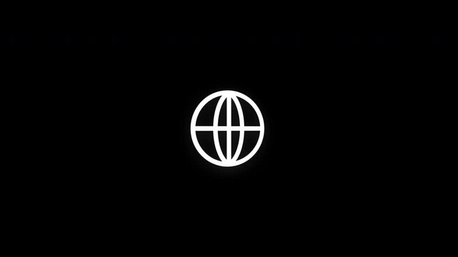 Premium globe line icon animation with smooth reveal and seamless loop. Suitable for global communication, travel, geography, international business, and world concepts.