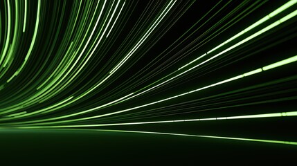 Fototapeta premium Abstract Green Light Trails Speed Motion Blur Background.