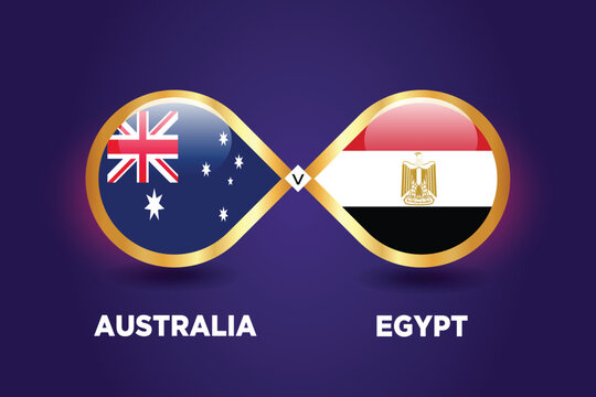 Australia vs Egypt Football Match championship Template design.