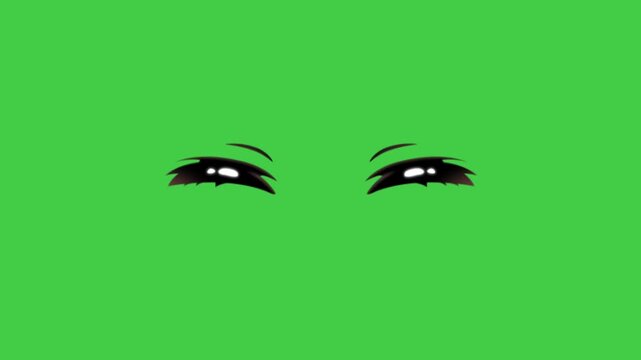 Animation eyebrows express emotions on green background.
