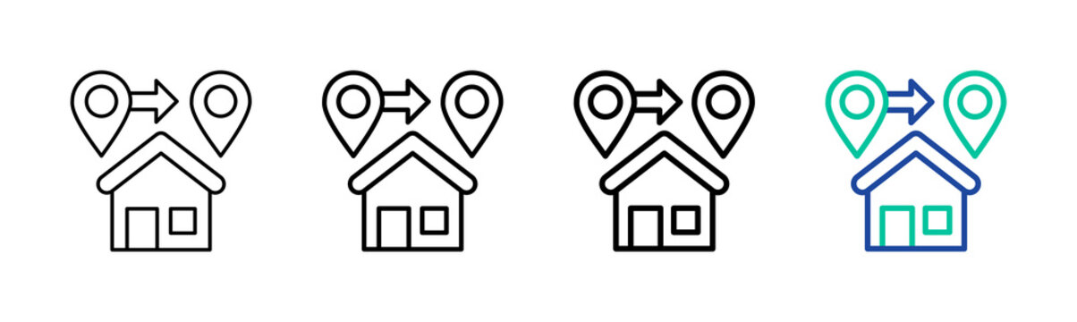 Relocation Icon Collection Different Style Outline