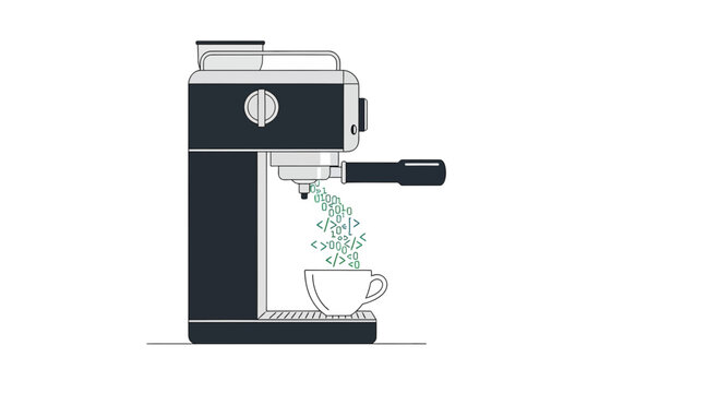 Coffee Machine with Code Brewing