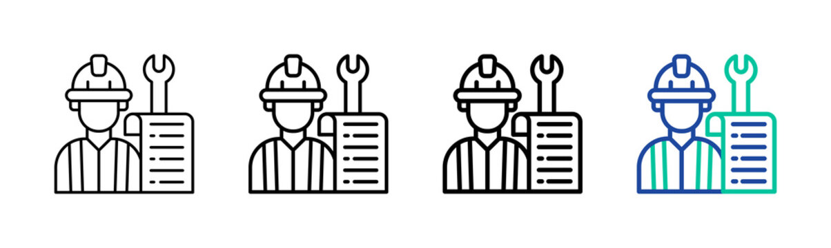 Subcontractor Icon Collection Different Style Outline