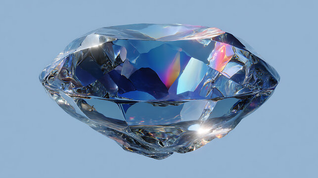 brilliant faceted diamond crystal glowing with rainbow reflections representing elegance value and the timeless appeal of fine jewelry craftsmanship worldwide