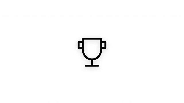 Premium trophy line icon animation with smooth reveal and seamless loop. Suitable for achievement, success, awards, competition, victory, and motivational content.