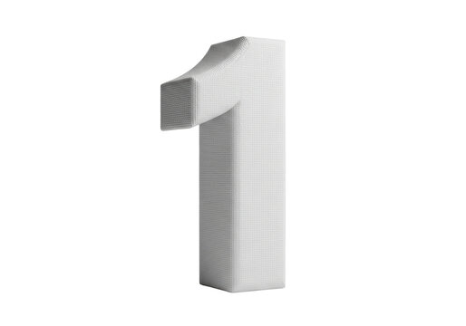 3D Number 1 white background 2 PNG clean transparent background