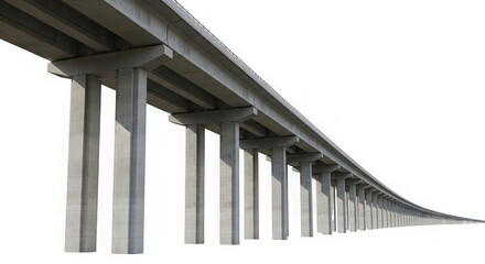 Obraz premium Concrete viaduct bridge structure isolated on transparent background