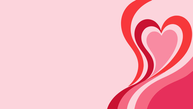 Abstract valentine heart background pink red